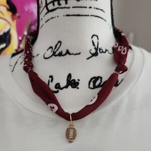 Gameday Burgundy Scarf Necklace